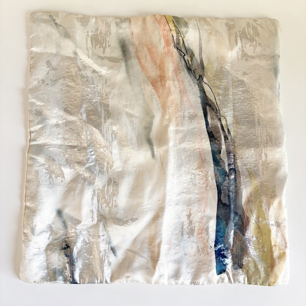 West Elmβ Abstract Metallic Watercolor Modern Linen Blend Pillow Cover Set Of 2